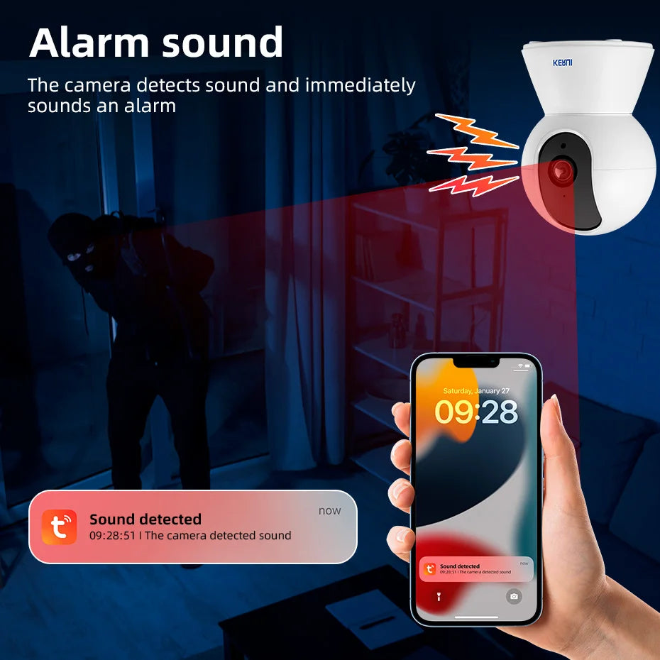 KERUI Onvif  4K 5MP 8MP WiFi IP Camera Indoor Wireless Home Security CCTV Surveillance Camera With Tuya Smart Auto Tracking