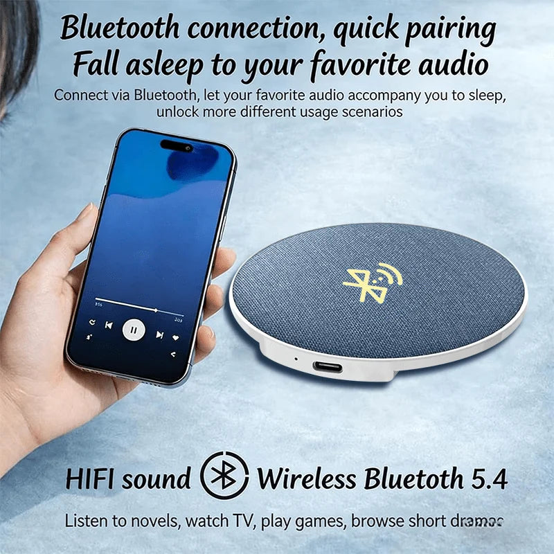 Sleep Headphones Pillow Speaker, Bone Conduction Under Pillow Wireless Speaker, Auto Shut-Off Timer, Ultra-Thin Sleep Aid Device
