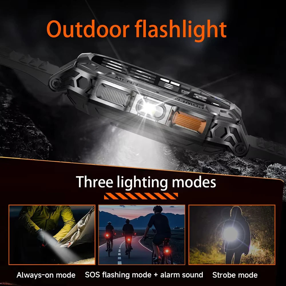 2026 New Hot flashlight Men Smartwatch Compass 1400 mAh BT call GPS fitness IP68 Waterproof Fashion Smartwatch For holiday Gifts