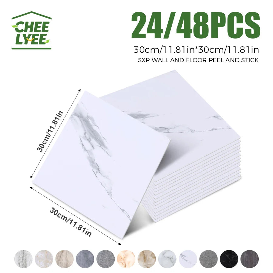 1/12/24Pcs Peel and Stick Marble, 12Inx12In Backsplash Self Adhesive Tiles for Kitchen, Bathroom, Living Room, Bedroom