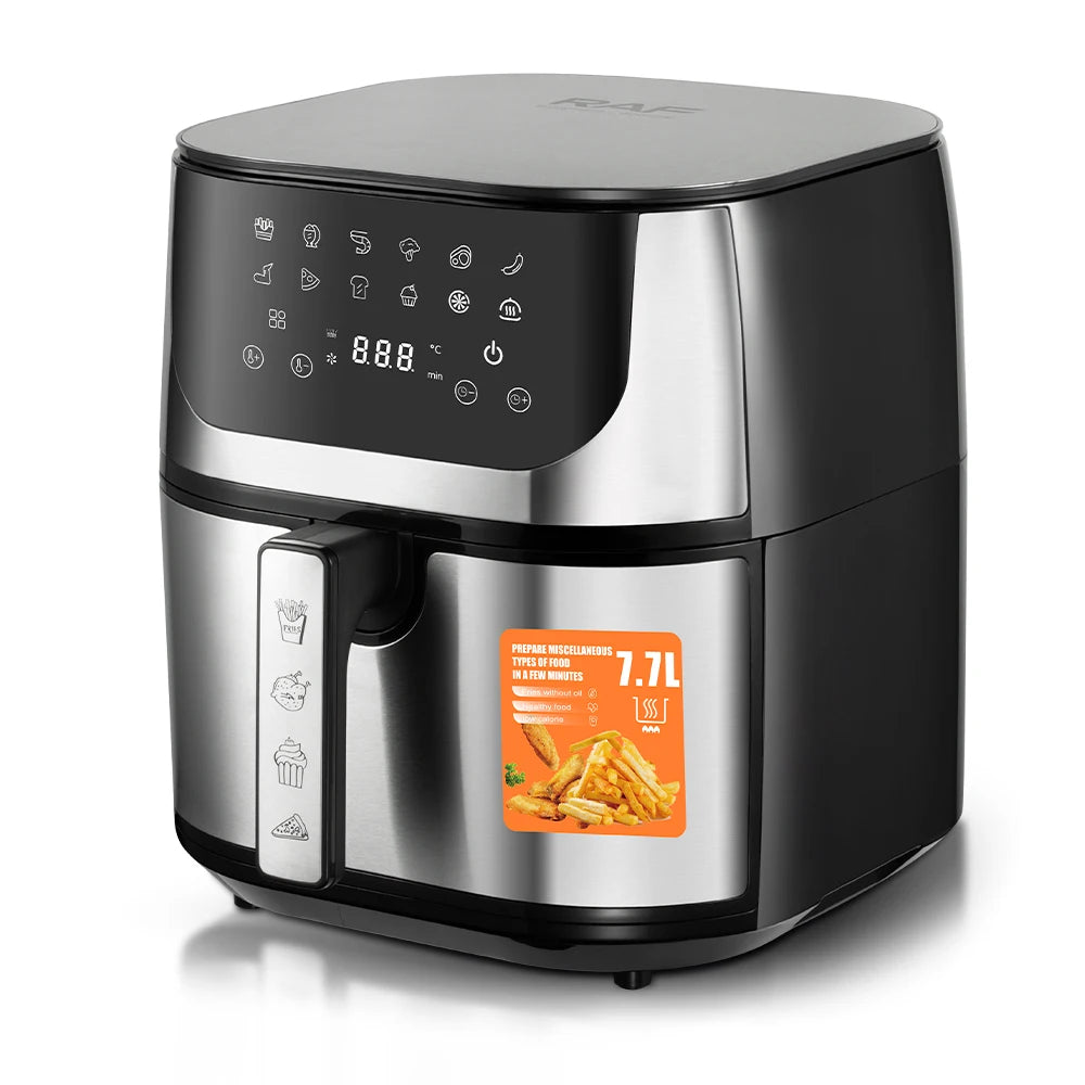 RAF Multifunctional Stainless Steel Air Fryer Touch Screen 1800w High Quality Air Fryer Machine Home Use Easy Clean