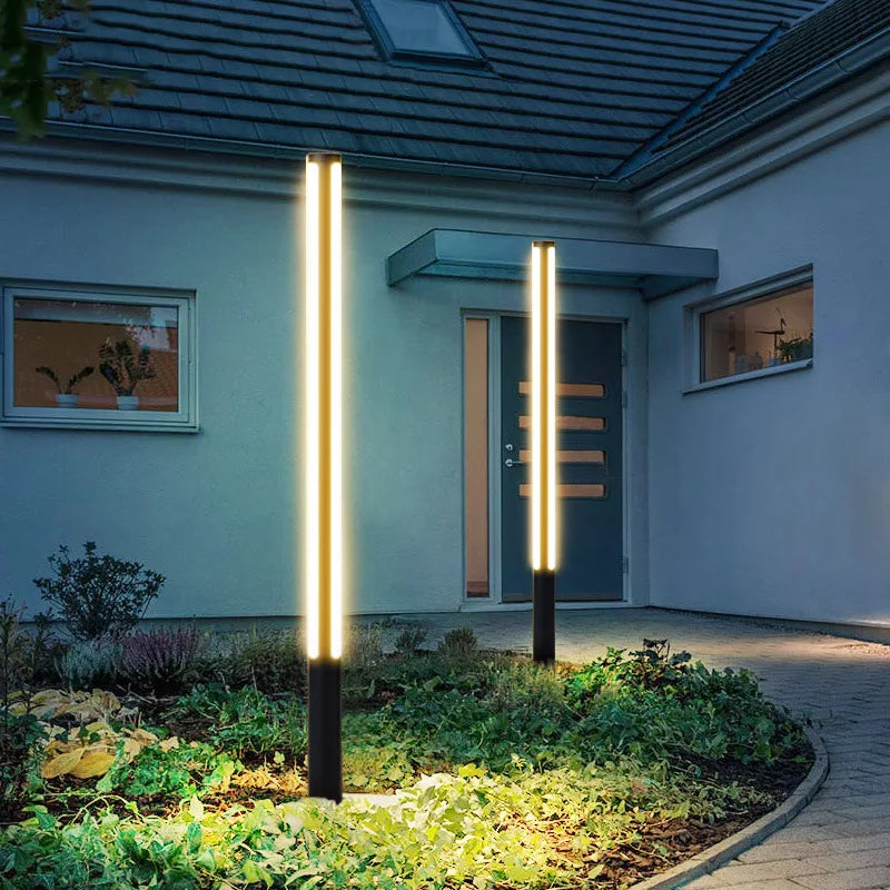 Outdoor Overleng IP65 Waterproof LED Lawn Light 85-265V Landscape Trihedral Luminescence Street Lamp For Villa Door Decoration