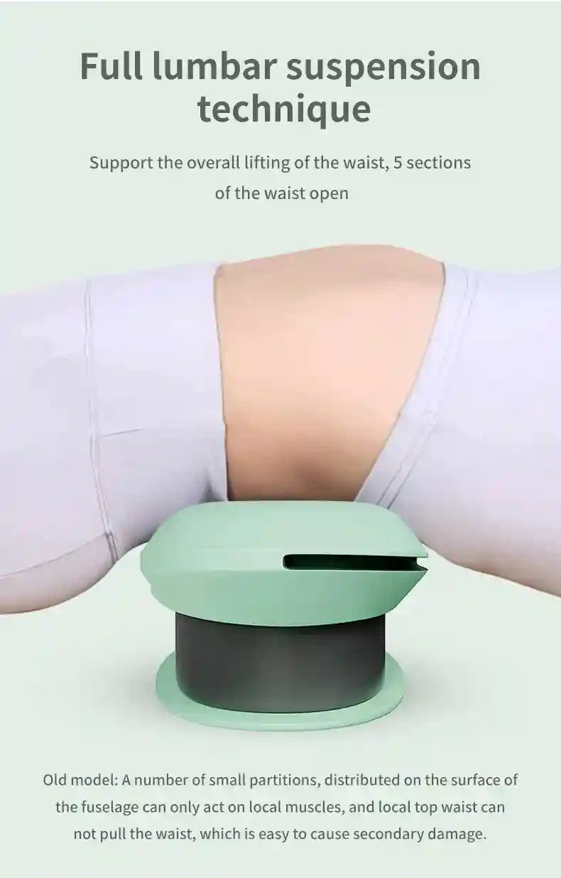 Electric Lumbar Traction Device with Heat Therapy and Adjustable Modes Massage Roller Tidesmit