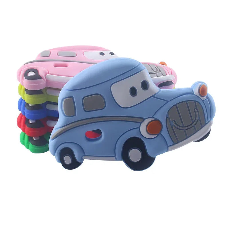 BPA Free 1pc Car Shaped Silicone Baby Teether Rodent Baby Teething Toys Chewable Products Nursing Gift For Baby Boy