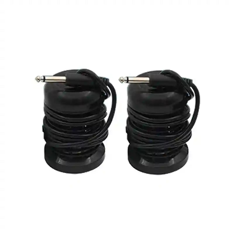 Two black ionic detox foot bath array replacement heads with cord and plug for spa therapy machines on white background.
