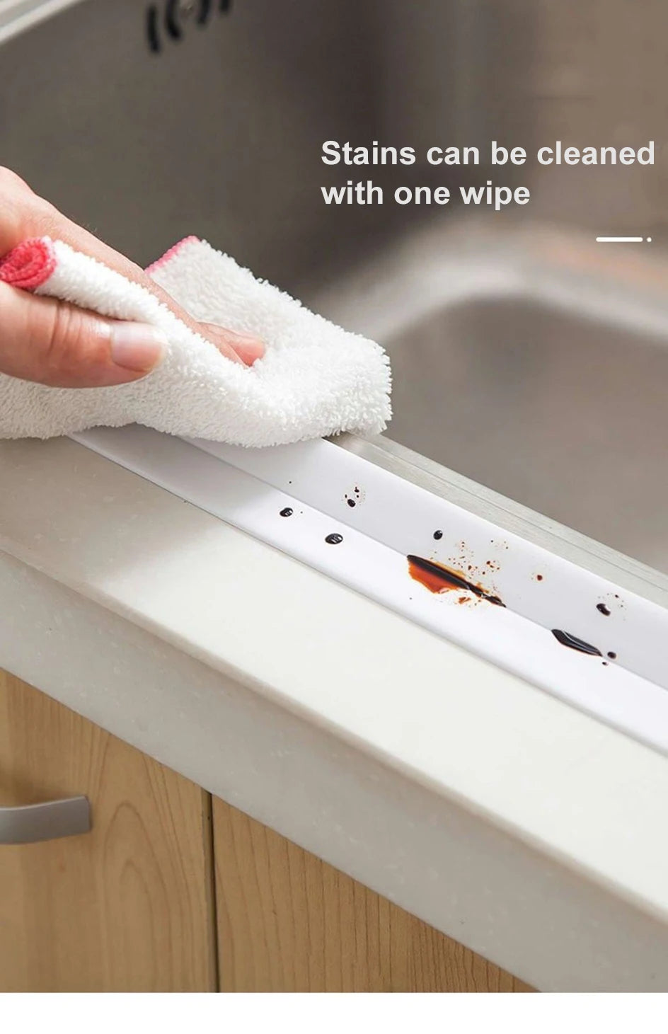 Bathroom Sealing Tape Self-adhesive Oil-Proof Kitchen Sink Caulk Seal Strip PVC Waterproof Shower Wall Sticker for Toilet Corner