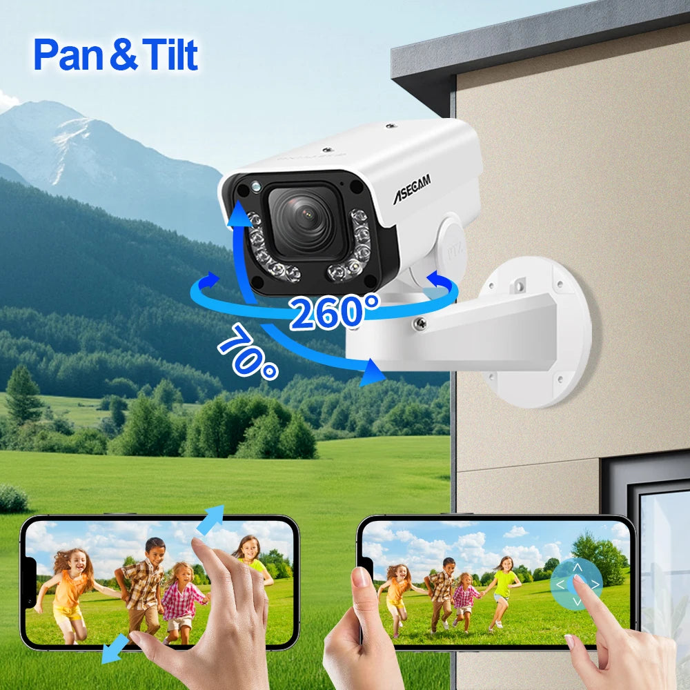 ASECAM 4K 8MP IP Camera PTZ 30X Optical Zoom AI Vehicle Detection WDR POE Security CCTV Surveillance IMX415 Hikvision Compatible