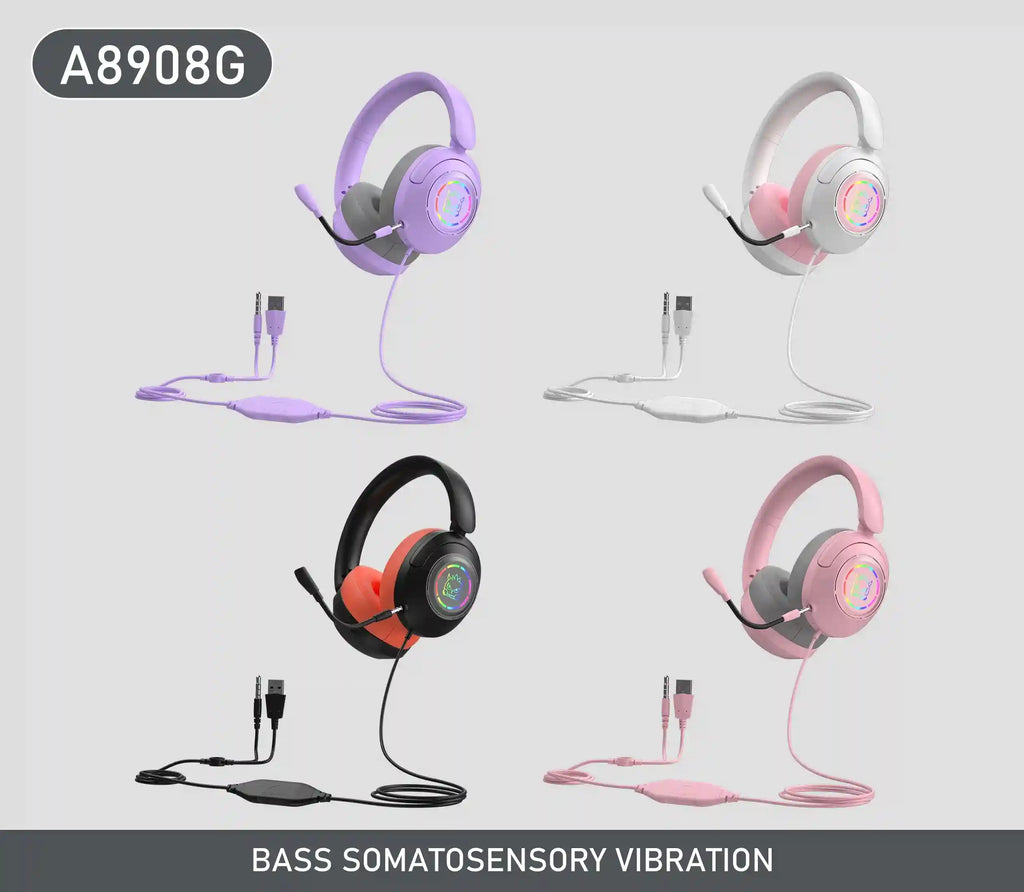 Wired Gaming Headset with Noise Cancelling Mic - Over-Ear Design Tidesmit