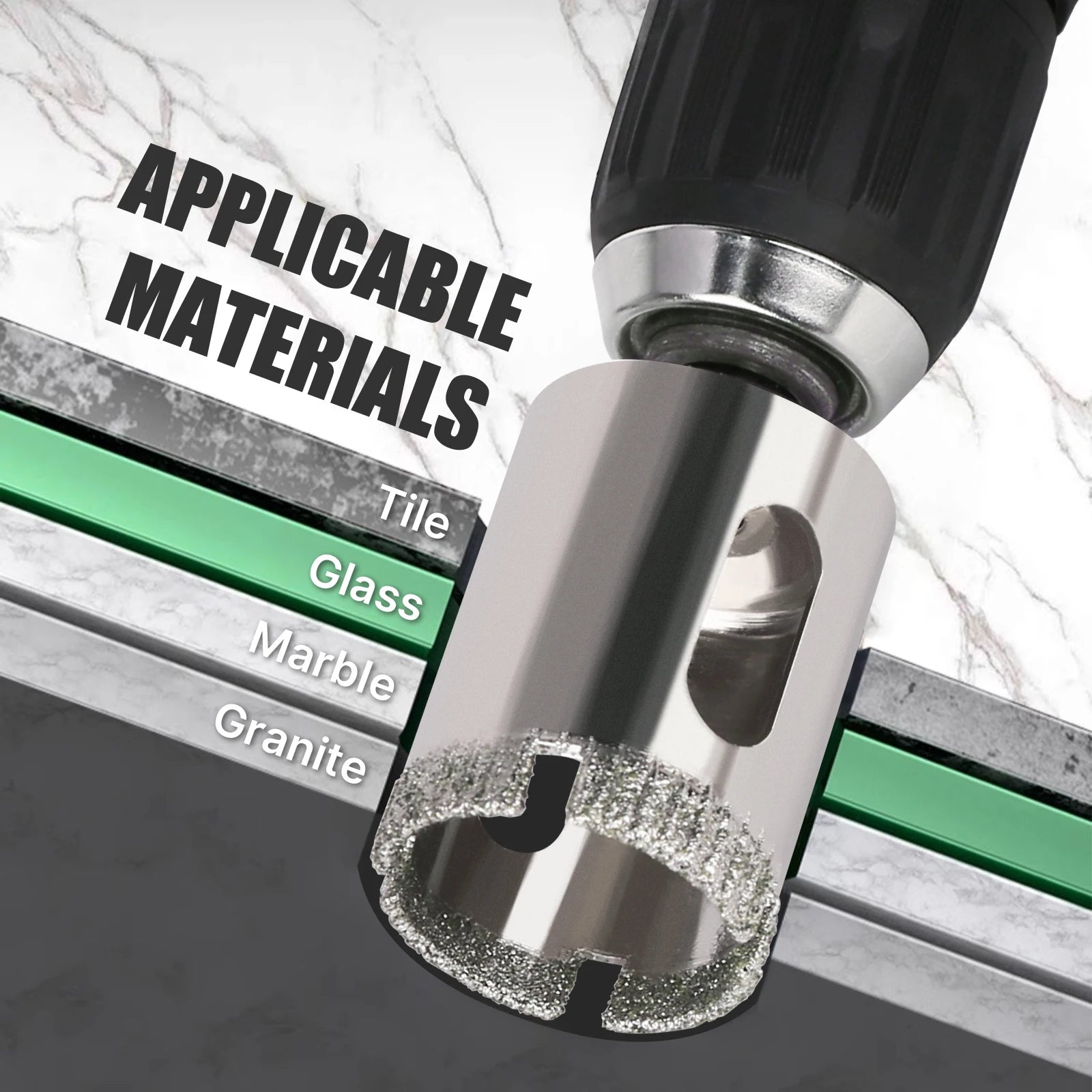 High Quality 1PC 3-200mm Tile Drill Bit Diamond Coated Tile Marble Glass Ceramic Hole Saw Drilling Bits Power Tools Accessories