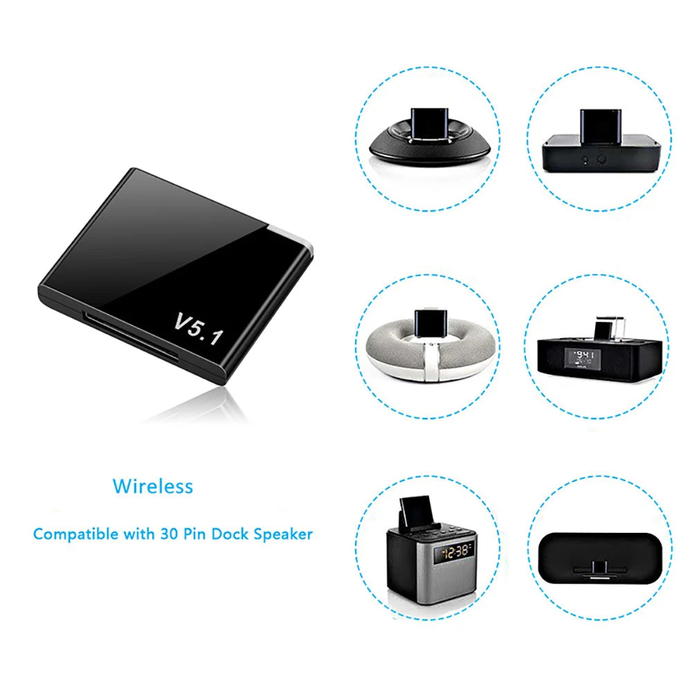 Bluetooth 30-Pin Receiver for Bose SoundDock - Wireless Audio Adapter Tidesmit