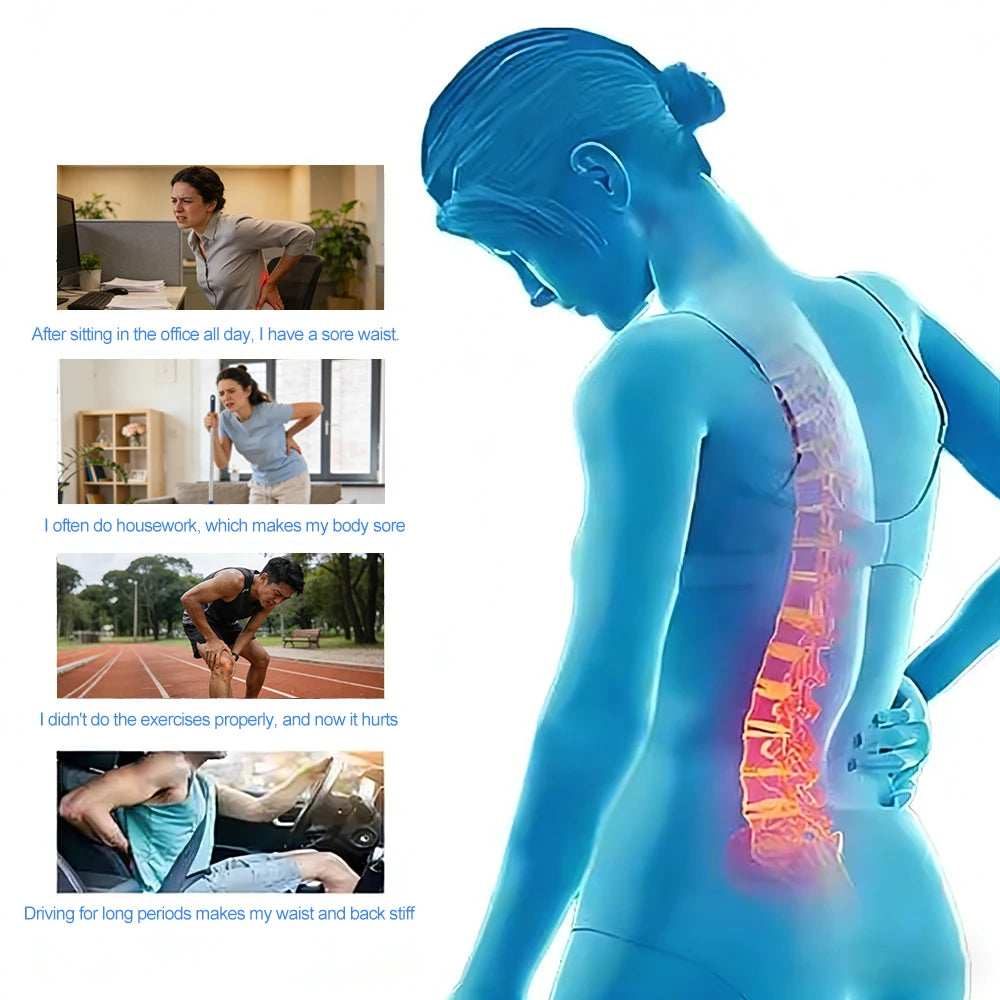 Red light therapy waist belt with 120 LEDs for back pain relief, body shaping, and hot compress relaxation.