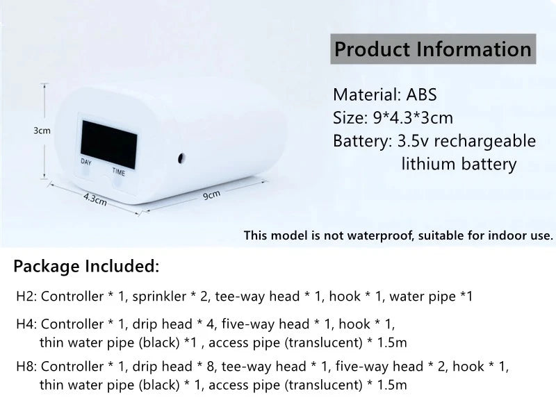 Double Pump Drip Irrigation System Intelligent Automatic Watering Timer Smart Plant Watering Device Controller Garden Use