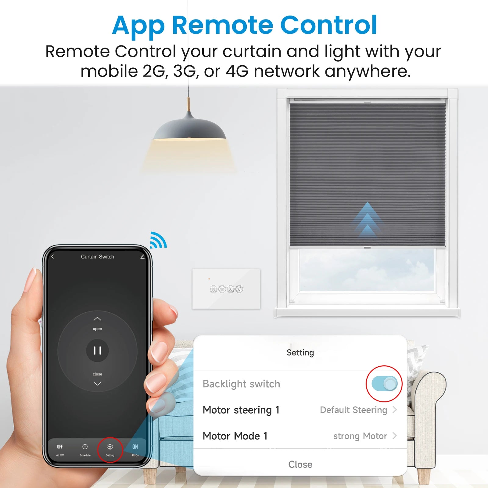 Smart Roller Shutter Switch - WiFi App-Controlled for Alexa & Google Home Tidesmit