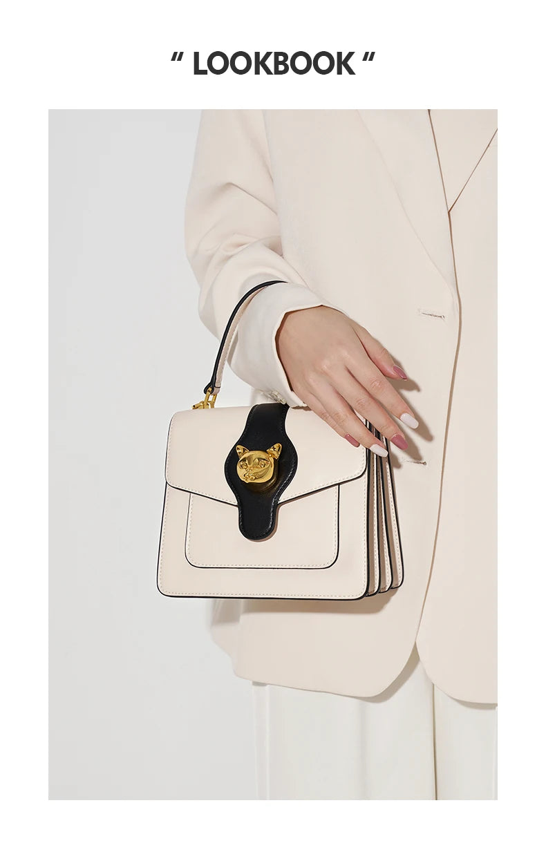 BAFELLI 2025 WOMEN'S BUSINESS STYLISH SHOPPER BAG LADY DESIGN HANDBAGS ORIGINAL BRAND PURSE SHOULDER CROSSBODY  NEW CAT LEATHER