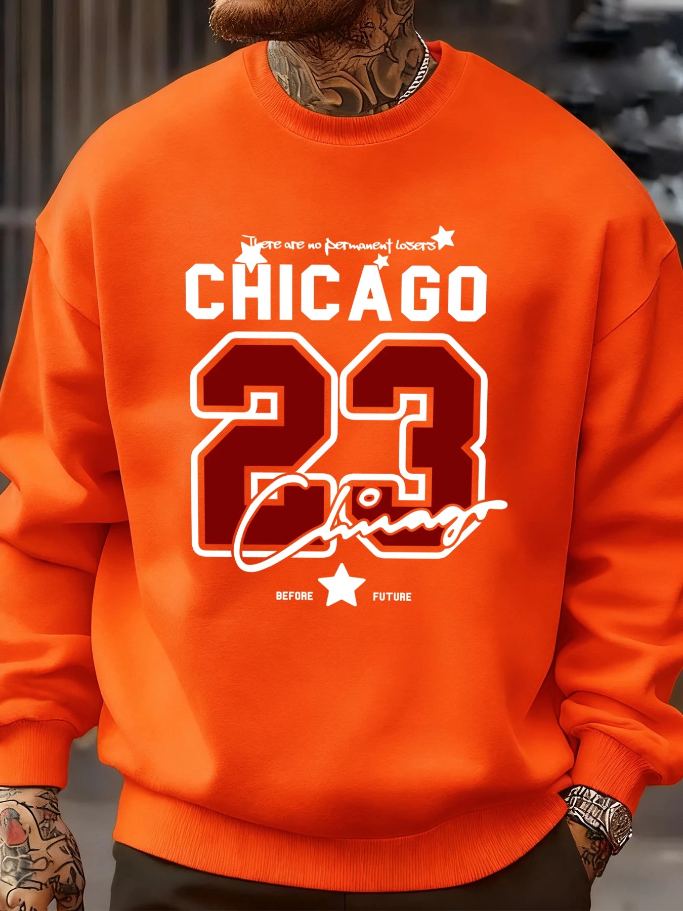 Chicago Number 23 Jersey Prints Male Sweatshirt Trendy Hip Hop Streetwear Crewneck Autumn Clothes Fleece Casual Pullover