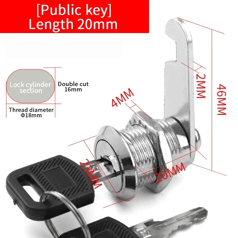 5/20/100SETS 16mm 20mm 25mm 30mm 35mm Metal Rotary Key Switch Push Button Lock Switch Latching Cylinder Cabinet Security Locker