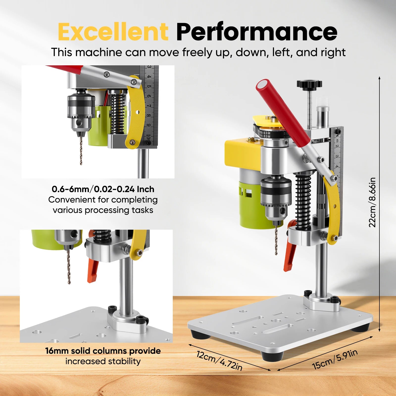 7 Speed Electric Mini Drill Press Precision Benchtop Drilling Machine CNC 795 Motor B10 Chuck Metal Wooden DIY Making Crafts Tool