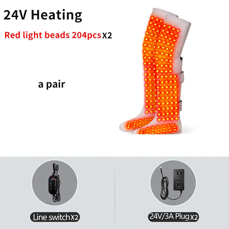 Red Light Therapy Leg Wrap for Knee Pain Relief - EU Tech Wellness Relaxation Treatment 24V-Heating-1 Pair Tidesmit