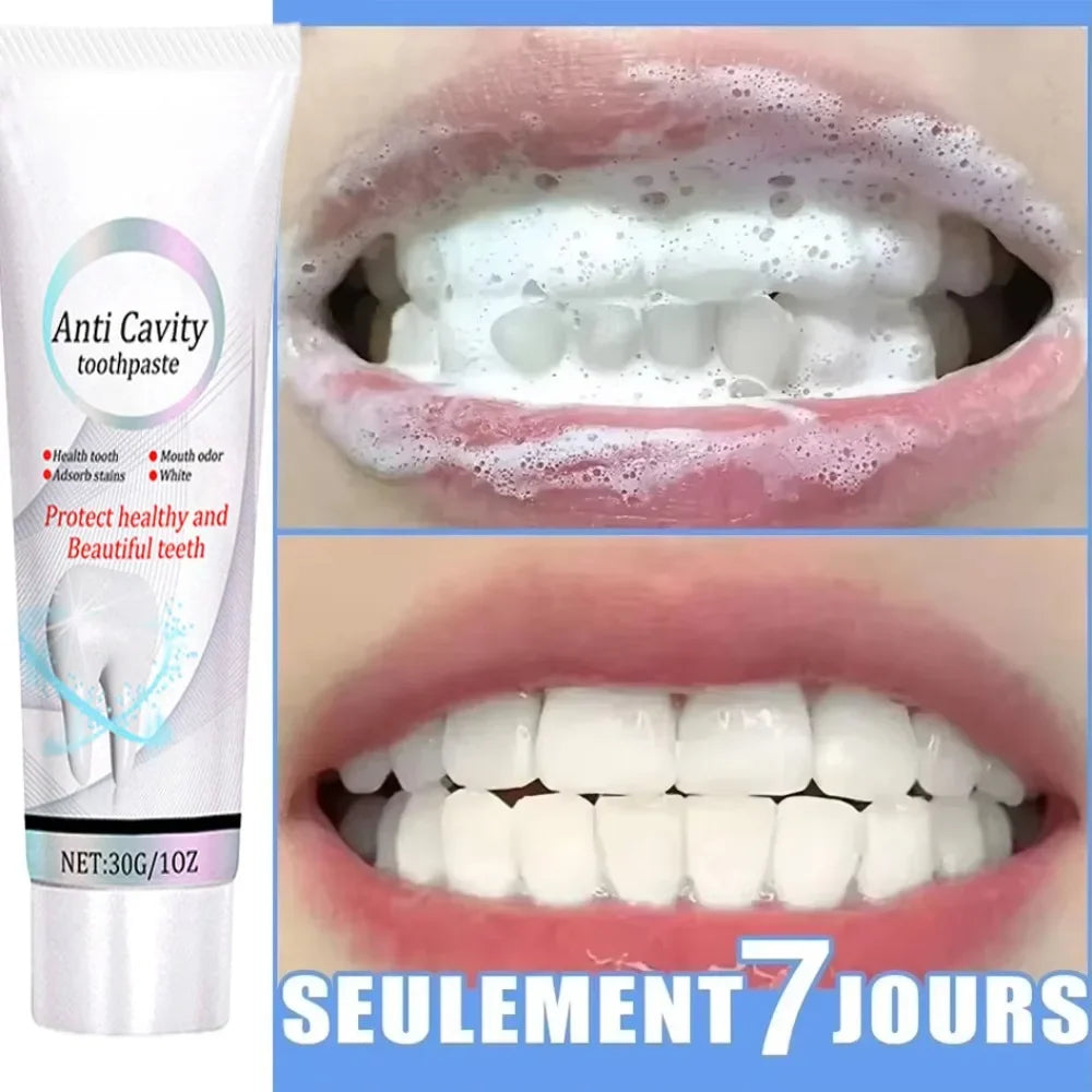 Tidesmit teeth whitening toothpaste for plaque removal, decay repair, and fresh breath.