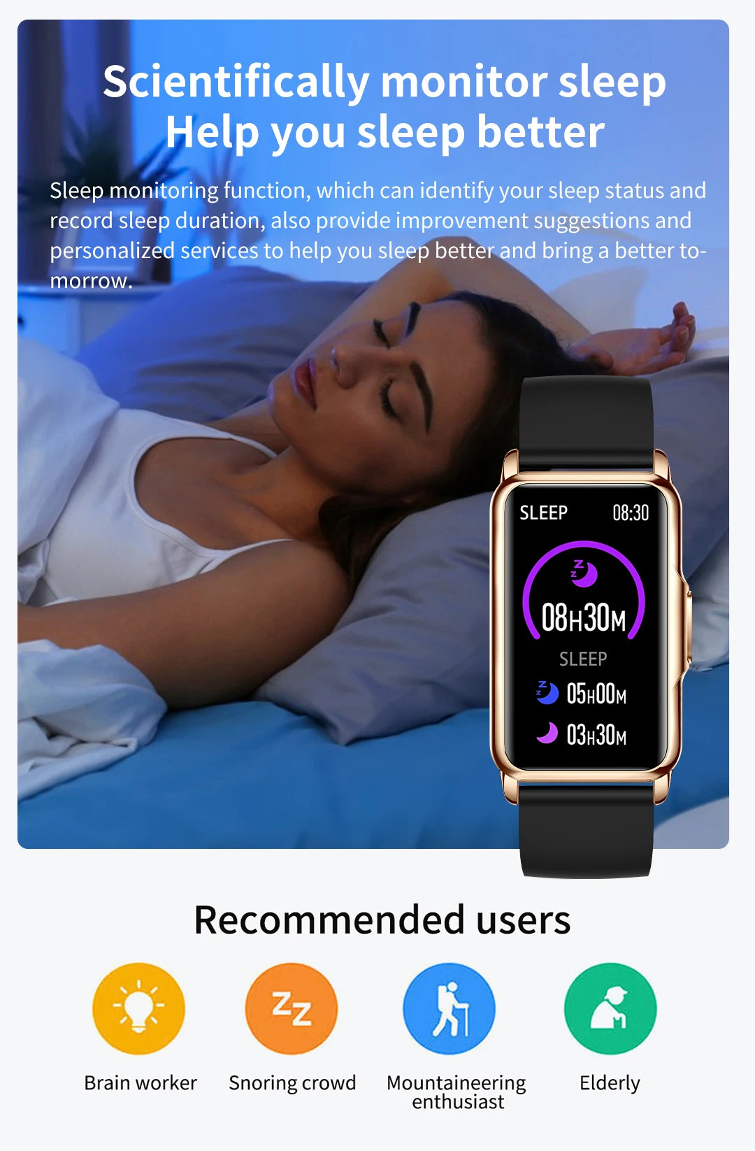 LIGE Smart Watch Men Women Fitness Smart Bracelet Sport Band Heart Rate Blood Pressure Monitor Waterproof Bluetooth Call Watches