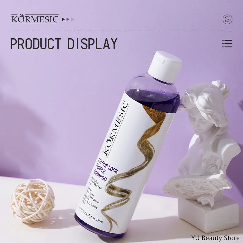 Professional Remove Yellow Shampoo Bleached Hair Anti-Yellow Lock-Color Shampoo Silver White Gray Smooth Shine Fluffy Hair Care