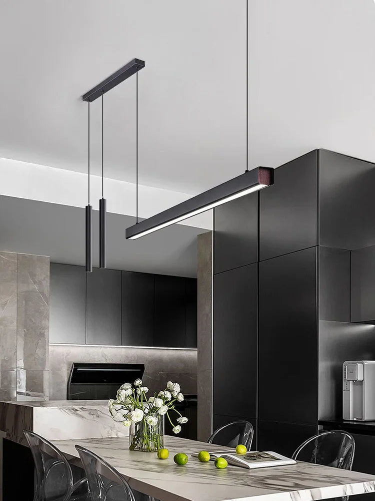 Modern Minimalist LED Ring Light | Nordic Linear Dining Chandelier Tidesmit