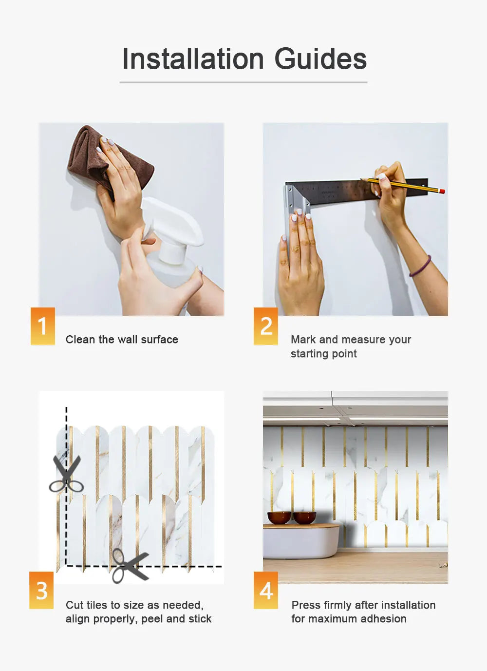 Peel and Stick Backsplash Feather Tile, Self Adhesive PVC Mix Metal Stick on Backsplash Wall Tile for Kitchen,Bathroom
