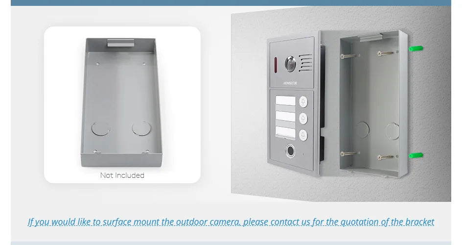 HD Waterproof Doorbell Camera with 3 Buttons Fingerprint RFID Access 1080P for 4 Wire HOMSECUR Video Door Phone Intercom 3 Flats