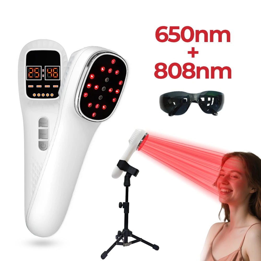 650nm+808nm Portable Face Body Red Light Infrared Beauty Device Skin Rejuvenation Muscle Joint Body Fatigue Relief Health Care