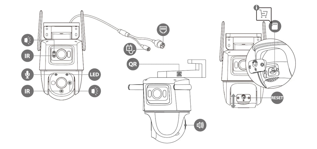 IMOU Cruiser Dual 10MP&8MP Dual Lens Outdoor PTZ WiFi Camera 8x Digital Zoom AI Vehicle Human Detection Full Color Surveillance