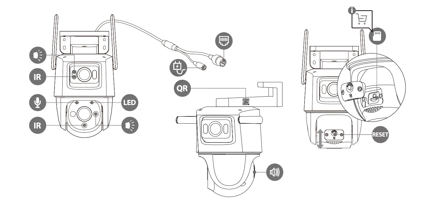 IMOU Cruiser Dual 10MP&8MP Dual Lens Outdoor PTZ WiFi Camera 8x Digital Zoom AI Vehicle Human Detection Full Color Surveillance