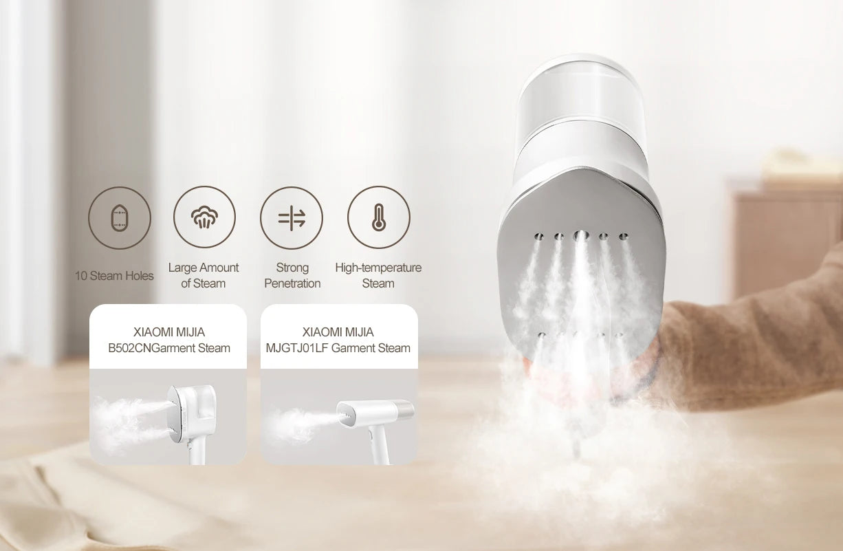 Tidesmit MIJIA portable handheld garment steamer for clothes showing compact vertical steam iron design detail