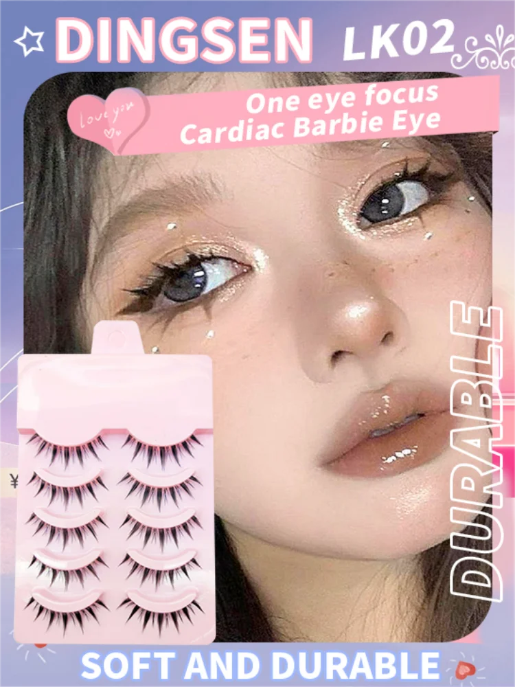 Anime Manga False Eyelashes - Natural Wispy Faux Lashes - 5 Pairs Set False Eyelashes Tidesmit