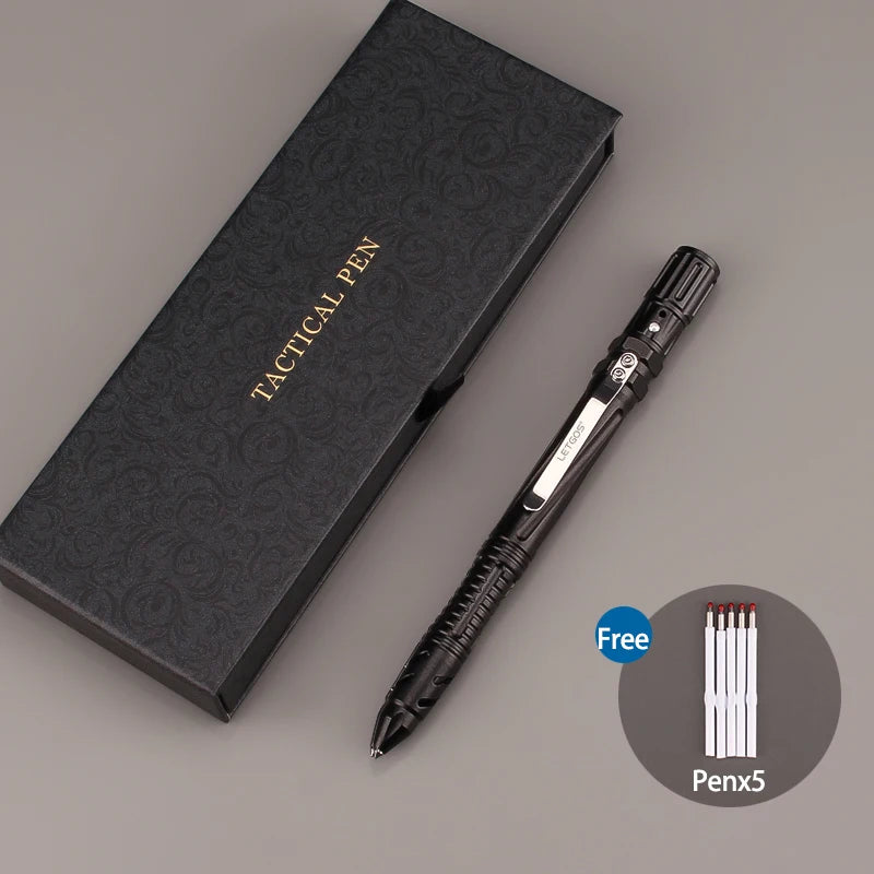 LETGOS Tungsten Steel Tactical Pen - Emergency Self Defense Multi Tool Survival Pen + Glass Breaker + EDC Tool Box Set for Men