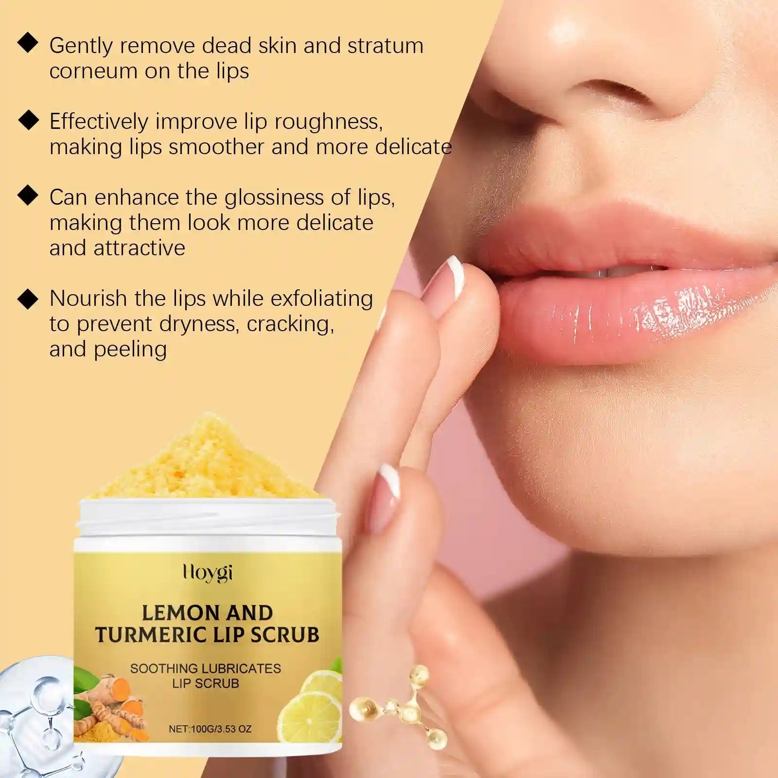 Turmeric Lemon Lip Scrub for Smoothing and Deep Hydration Lip Care Tidesmit