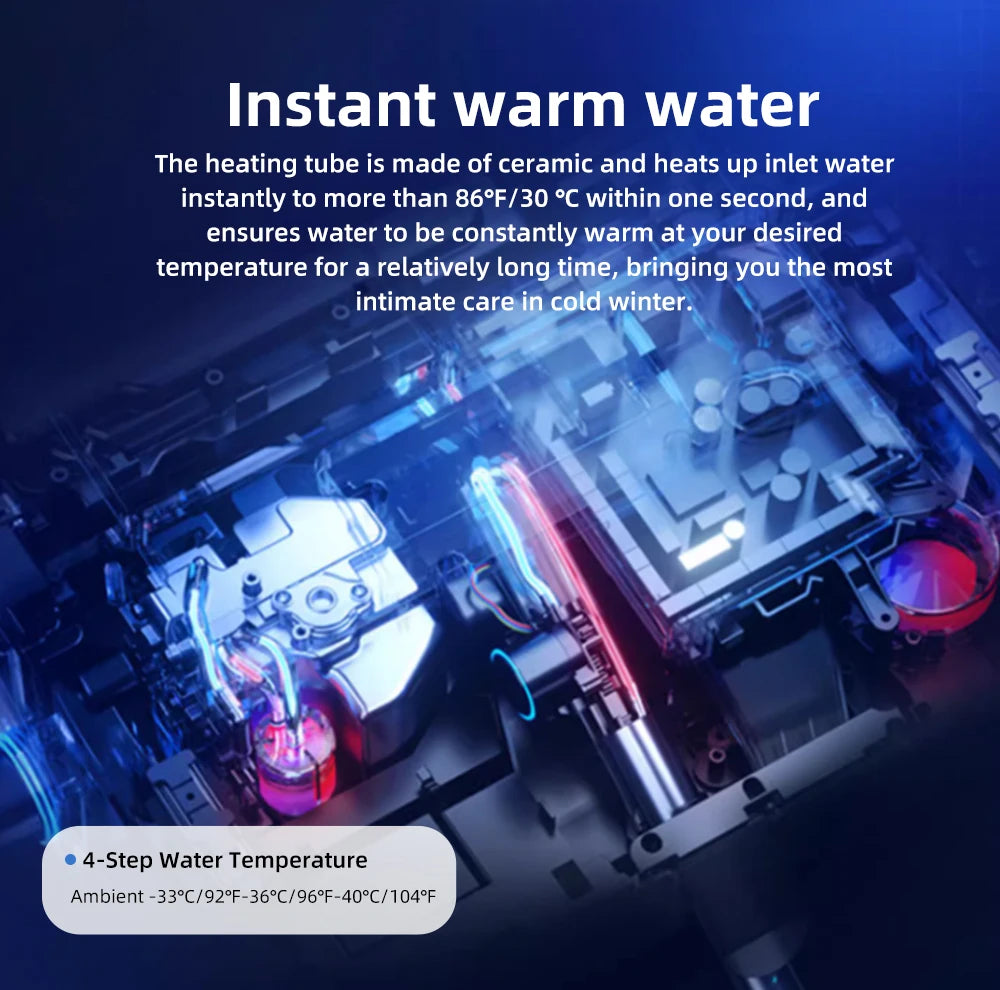Smart Toilet Seat Cover - Water&Energy Saving, Instant Heating, Self-Cleaning, LED Night Light-Efficient Hygienic Bathroom Lid
