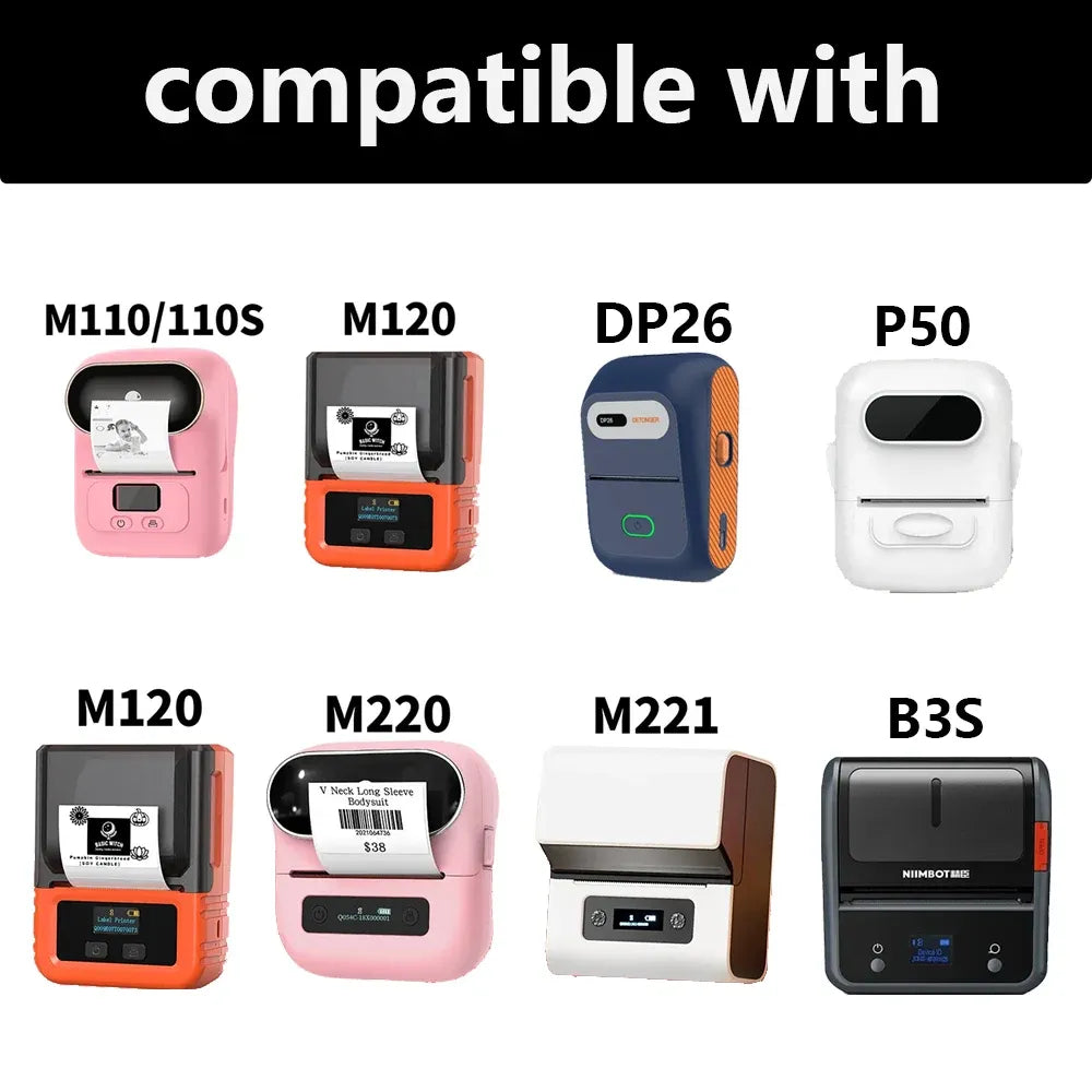 Thermal label paper compatible with Phomemo printers M110S, M120, DP26, P50