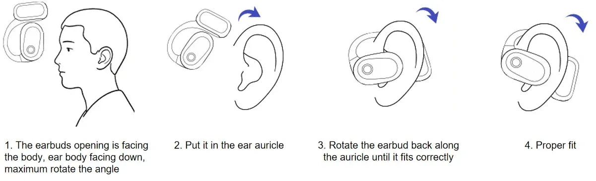 Baseus Eli 2i Fit Open-Ear Earphones True Wireless Bluetooth 6.0 Ear Hooks Headphones IPX5 Waterproof Sports Earbuds Bass Boost Tidesmit