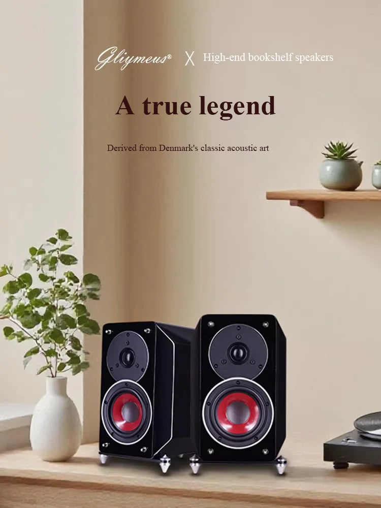 FD42 HIFI Passive Bookshelf Speaker 4 Inch Piano Paint 80W Output Power Home Wooden Fever Passive Speaker 1 Inch Tweeter Unit
