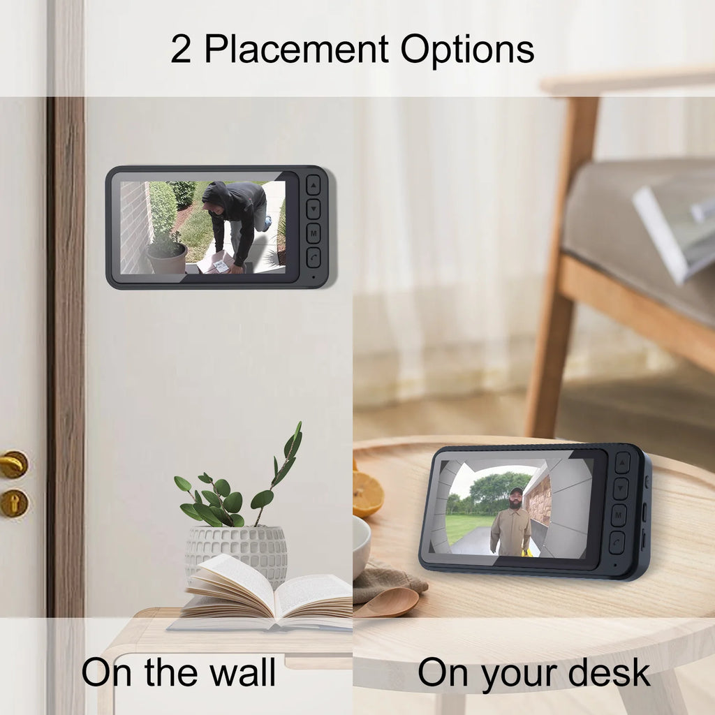 Wireless Doorbell Camera with Monitor Smart Video Doorbell 2-Way Audio Infrared Night Vision No WiFi Connection No APP Required