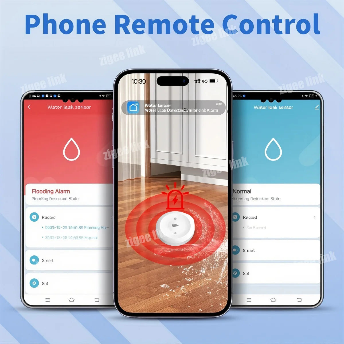 Smart Water Leak Sensor ZigBee 3.0 WiFi Flood Alarm for Home Automation Tidesmit