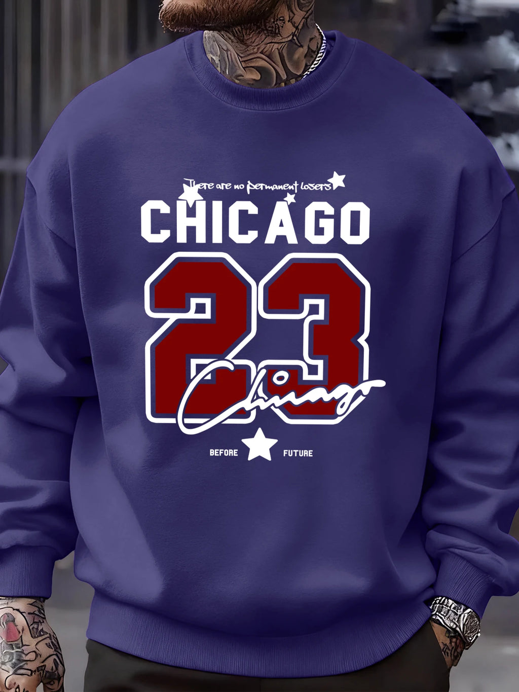 Chicago Number 23 Jersey Prints Male Sweatshirt Trendy Hip Hop Streetwear Crewneck Autumn Clothes Fleece Casual Pullover