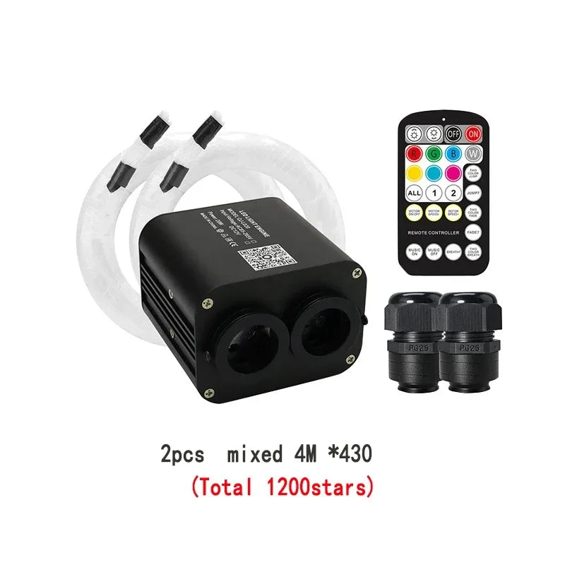 Tidesmit RGB Car Roof Star Light Kit with App Control Fiber Optic System 2pcs mixed 430pcs 4M Tidesmit