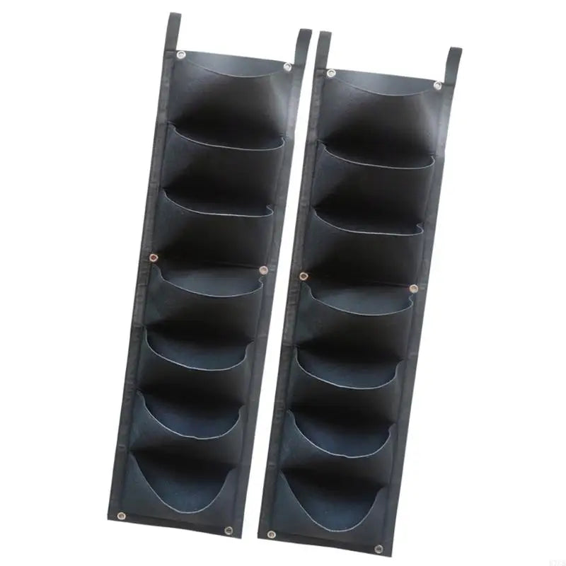 2Pack Breathable Nonwoven Wall Planter 7 Pocket Vertical Grow Bag For Garden E7CB
