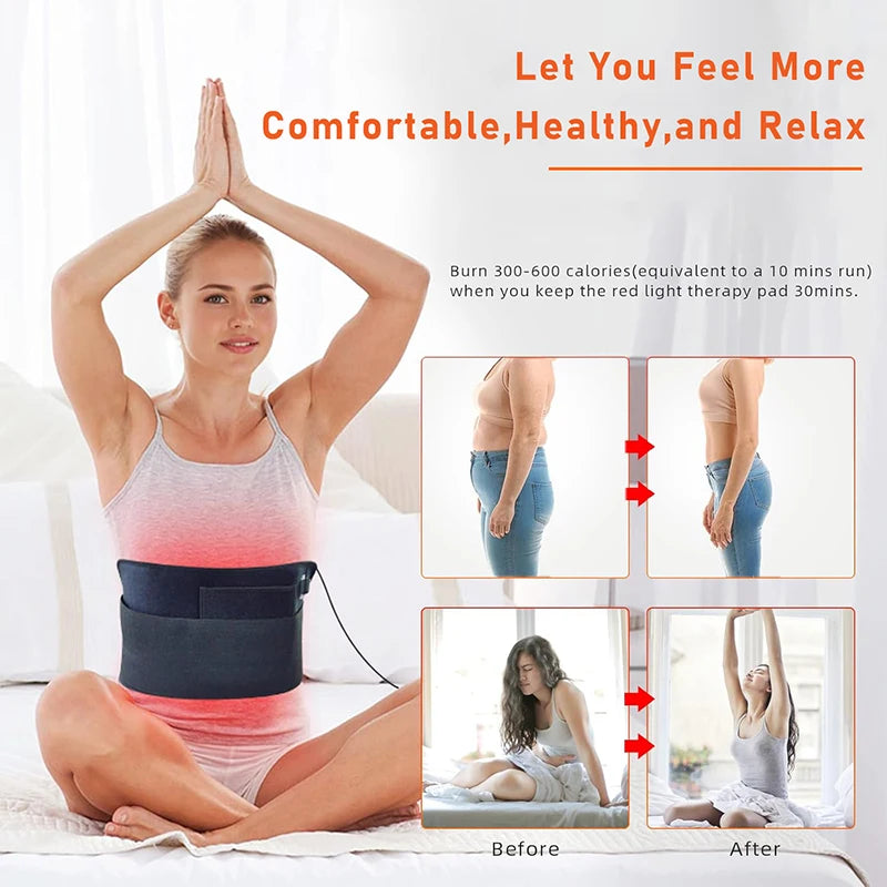 Red Light Therapy Infrared Heating Belt for Deep Tissue Muscle Relief Massage Cushion Tidesmit