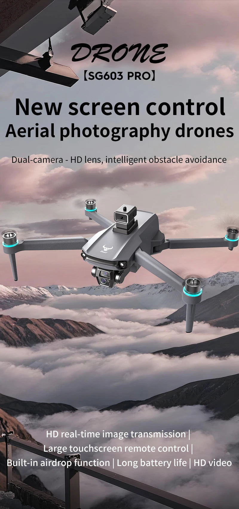 Tidesmit SG603 GPS Drone with 8K Camera, Brushless Motor & Obstacle Avoidance Tidesmit