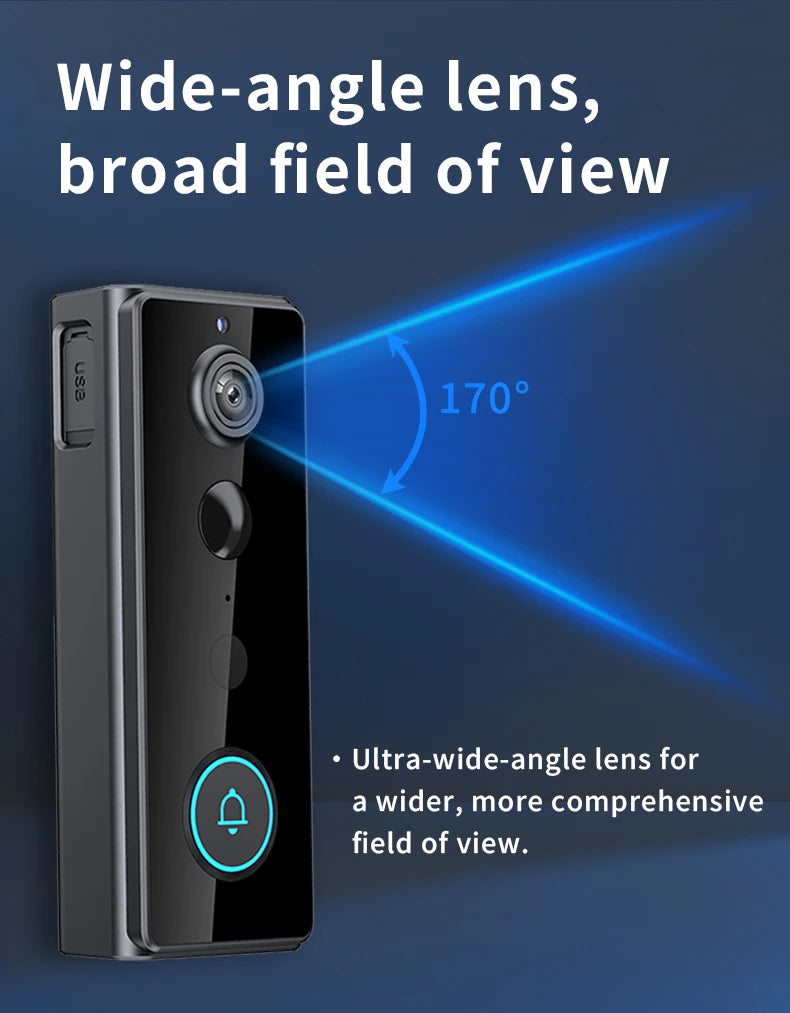 Waterproof 4000mAh Video Monitoring Doorbell 4.3 Inch IPS screen PIR motion sensor Two-way intercom 1080P Video Doorbell Camera
