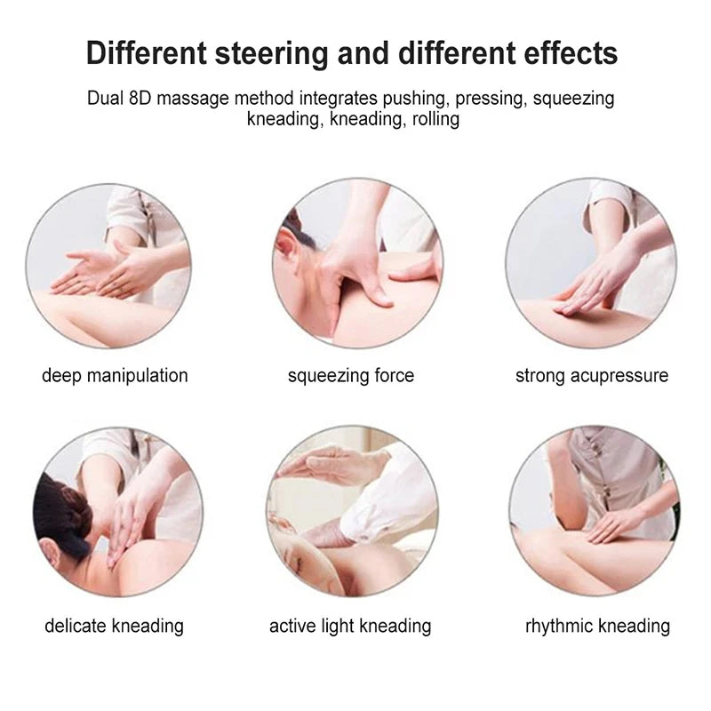 Electric Massager with Infrared Heat Deep Tissue Pillow - EU Plug Beige Massage Cushion Tidesmit
