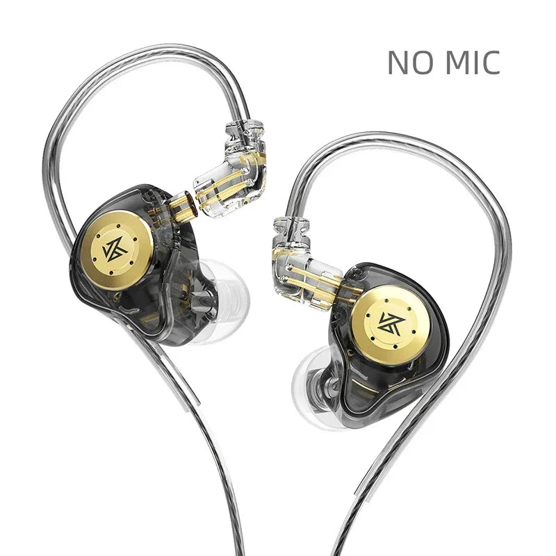 KZ EDX Pro In-Ear Monitor Headphones with Mic by Tidesmit Black No MIC China Mainland Tidesmit