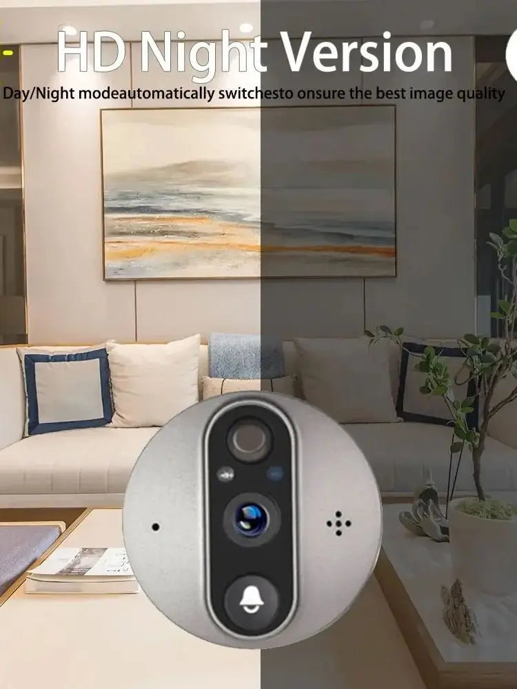 4.3 Inch Screen Tuya WiFi Smart Peephole Doorbell Camera 1080P Wireless Digital Door Viewer with PIR Motion Alert Two-Way Talk Infrared Night Vision Home Security Video Intercom